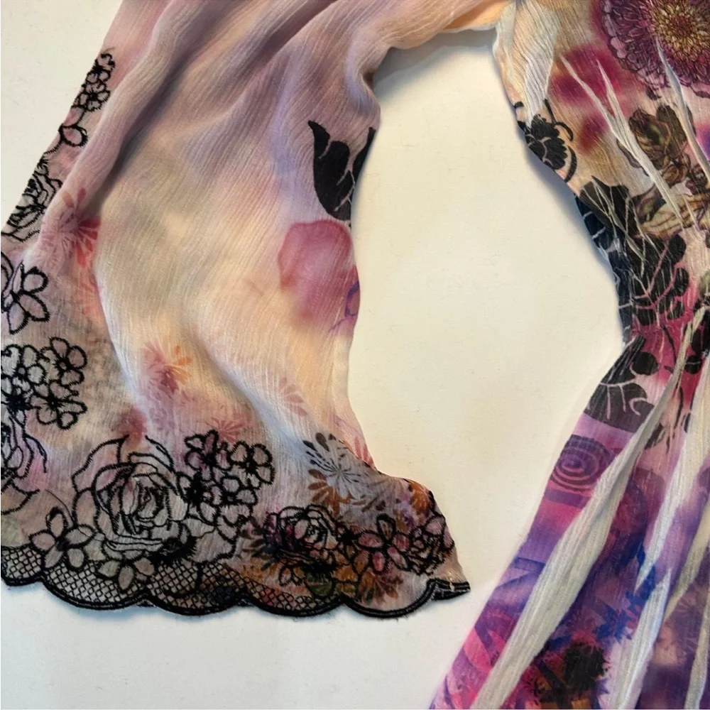 Floral Lace Trim Women's Fairy Top - Picture 7 of 9